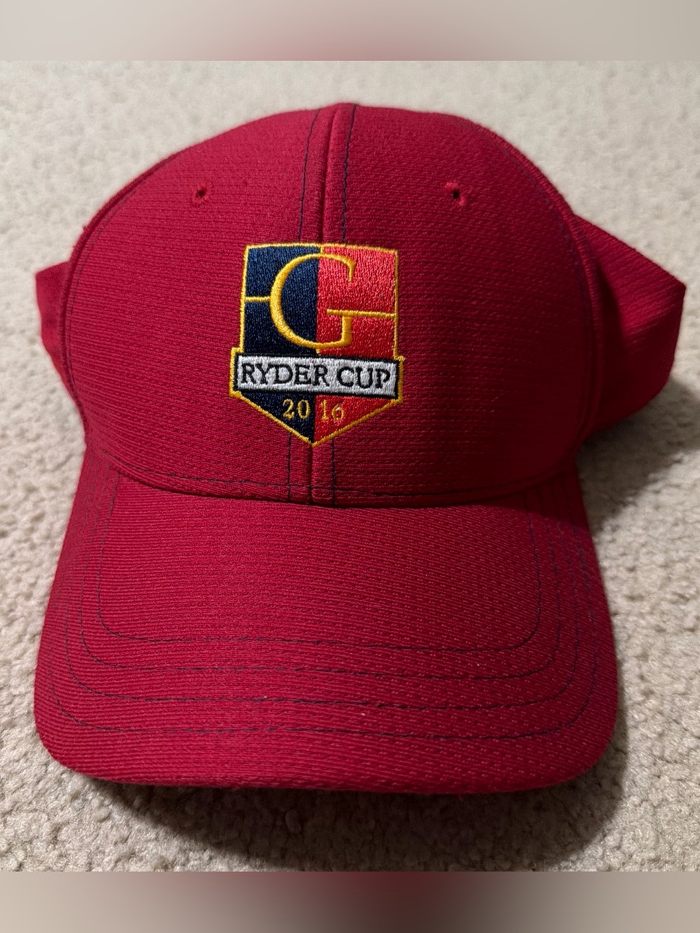 Ryder Cup Cap Hat PGA 2016 Golf Adjustable One Size Red Blue Great Condition
